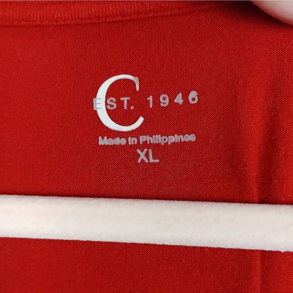 C EST. 1946 Womens XL Red Burnt Orange Graphic Print Tunic Top Shirt 3/4 Sleeve - Picture 5 of 6